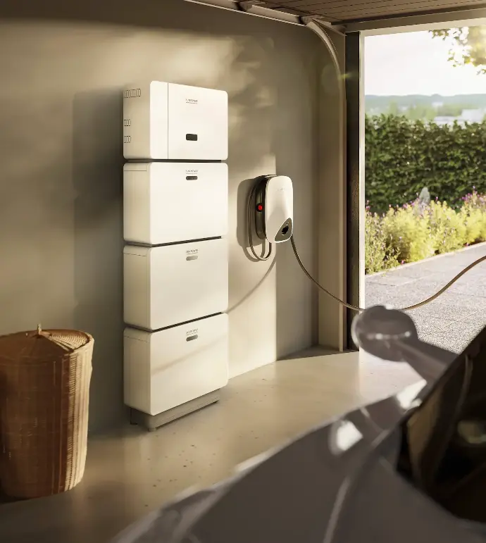 Moderne thuisbatterij in een woning